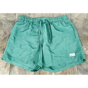 Bather Solid Pine Swim Trunks Shorts Size M Green EUC Pocket